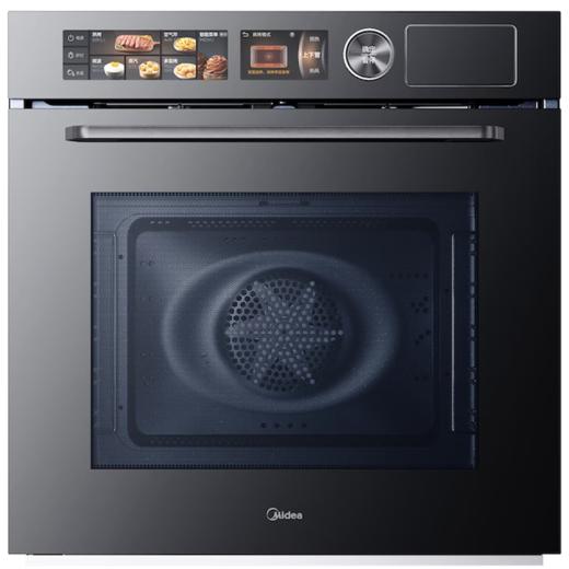美的（Midea）微波烤箱蒸箱空气炸嵌入式一体机BG70F7W搪瓷不沾智能wifi下拉四层70L上下加热TFT彩屏家用 黑色 商品图2