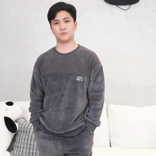 【88元1套】秋冬男士长袖长裤套头加绒家居套装-2243221 商品图1