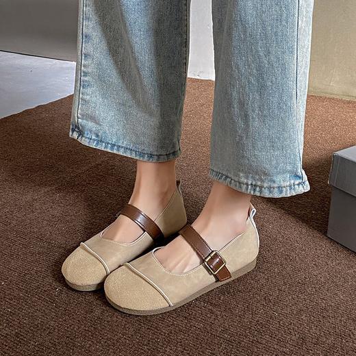 英伦风浅口平底鞋单鞋女2024新款女鞋春秋女式一字扣玛丽珍鞋新款爆款小红书同款 商品图1