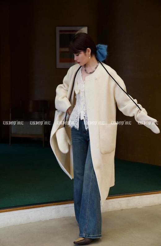 【门店同款】ENJOY冬季柔韧与共手套圆领大衣 159496693 商品图3