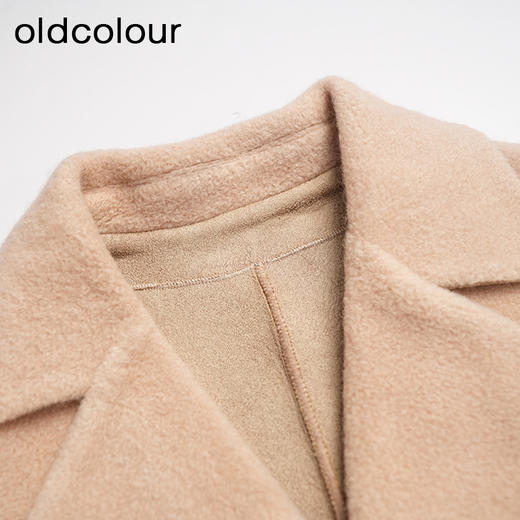oldcolour冬款大衣复古卡其色毛绒短外套女DM46041063 商品图2