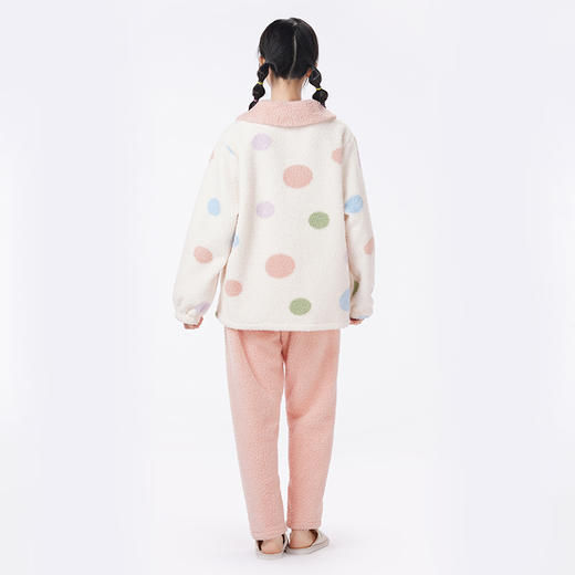 都市丽人睡衣舒适外出长袖家居服米粒绒厚女士米粒绒套装LHT2Q2 商品图3