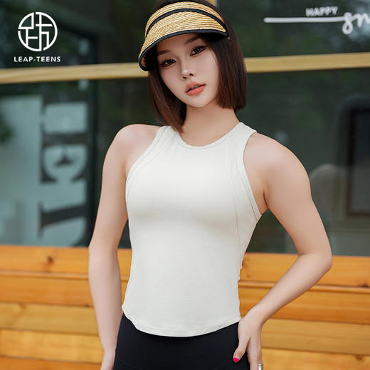 跃牌【周游世界系列】一体式运动背心女跑步防震瑜伽上衣普拉提训练健身文胸可外穿 TP0752 商品图6