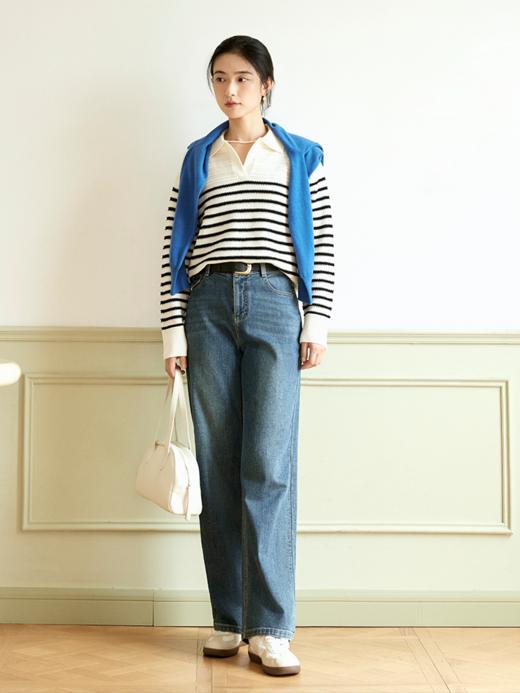 立体间色条纹POLO毛衫FCE3WST055 商品图8