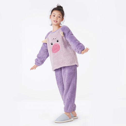 都市丽人眯雅佳睡衣超值精选长袖长毛绒厚童装法兰绒长袖长裤JHT2B1 商品图7
