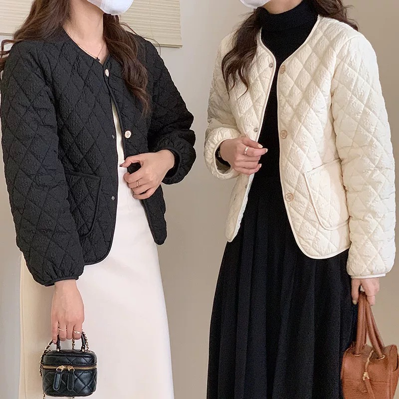 【59元】泡芙菱格小香外套丨法式设计感棉服 洋气宽松棉袄