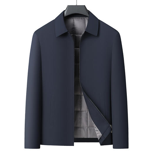 【新款DLC】大依优型大码加棉棉衣夹克翻领外套男商务休闲加肥加大夹克上衣胖子显瘦保暖 商品图1