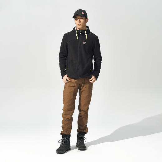 北极狐秋冬男士户外保暖舒适拉链长袖连帽抓绒夹克04242187 商品图3