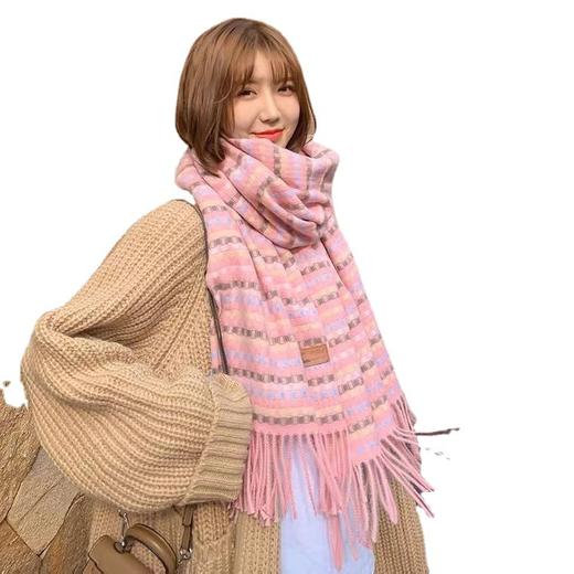心选丨【韩版小香风格子围巾】冬季学生百搭披肩 加厚围脖可爱少女心脖套 商品图4