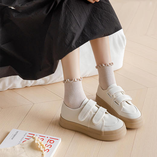 【学院风花边公主袜】袜子女春夏款木耳边短筒袜，透气好清爽无骨不硌脚，纯色简约风女士棉袜JK潮日系月子袜女袜QQ 商品图2