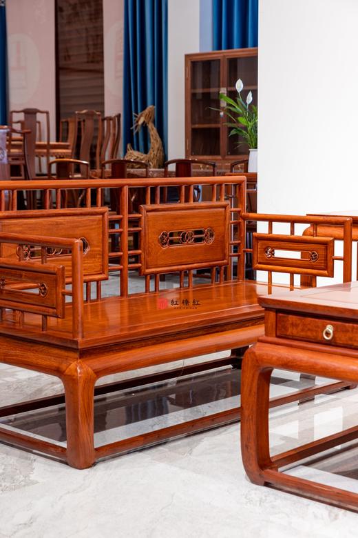 红桥红  家具严选  缅甸花梨（大果紫檀）【小轩窗 沙发 123六件套】 商品图2