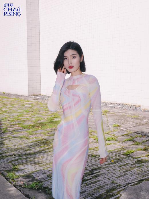 光晕印花羊毛连衣裙 商品图0