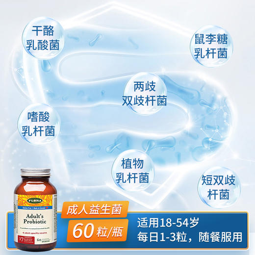 【FLORA】加拿大富兰 益生菌60粒/瓶 针对各年龄层设计 商品图1
