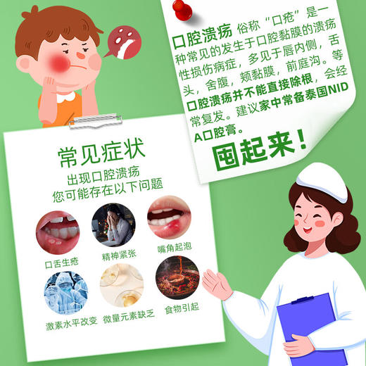 TRINOLONE戴挪伦泰国NIDA口腔膏5g/支 溃疡上火起泡口腔护理抑菌膏 商品图2