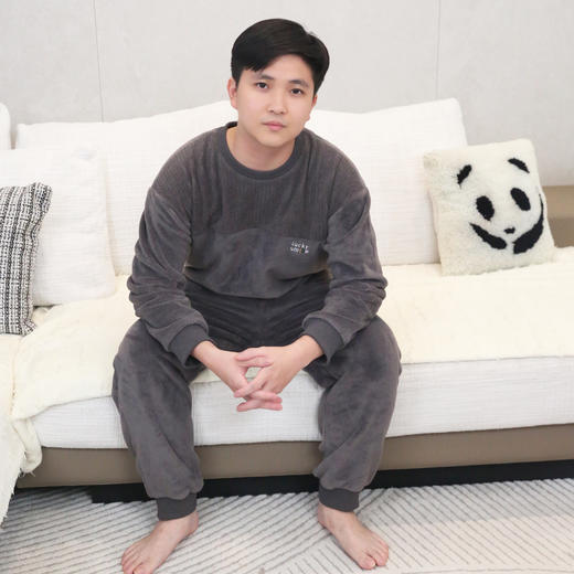 【88元1套】秋冬男士长袖长裤套头加绒家居套装-2243221 商品图0