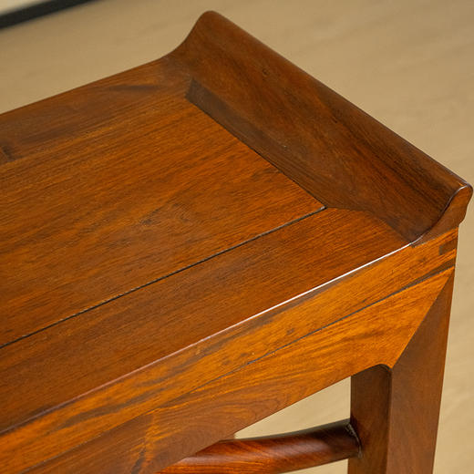 二十世纪 黄花梨四面平霸王枨带翘头条桌 商品图4