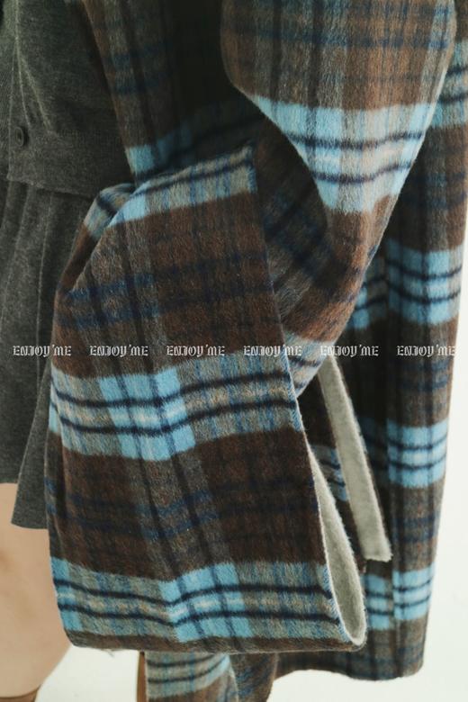 【门店同款】ENJOY冬季柔韧与共格纹复兴围巾大衣 159495172 商品图11