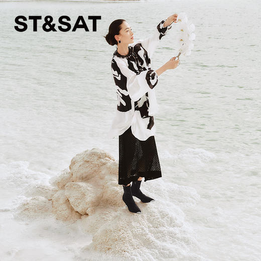 星期六气质尖头细高跟显瘦时装靴SSC4116318 商品图1