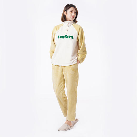 都市丽人睡衣会员精选长袖家居服双面法兰绒厚女士法兰绒套装LHT2W1 商品图3