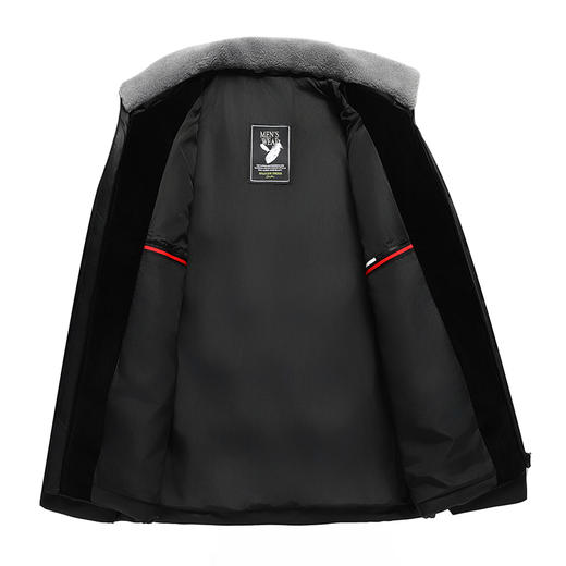 【皮羽绒】【新款DTX】大依优型大码羽绒服皮夹克PU外套加肥加大肥佬休闲上衣男士胖子秋冬 商品图3