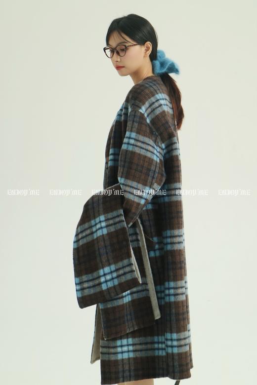 【门店同款】ENJOY冬季柔韧与共格纹复兴围巾大衣 159495172 商品图9