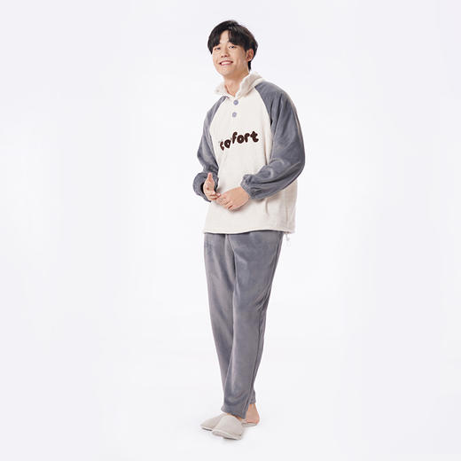 都市丽人睡衣会员精选长袖家居服双面法兰绒厚女士法兰绒套装LHT2W1 商品图6