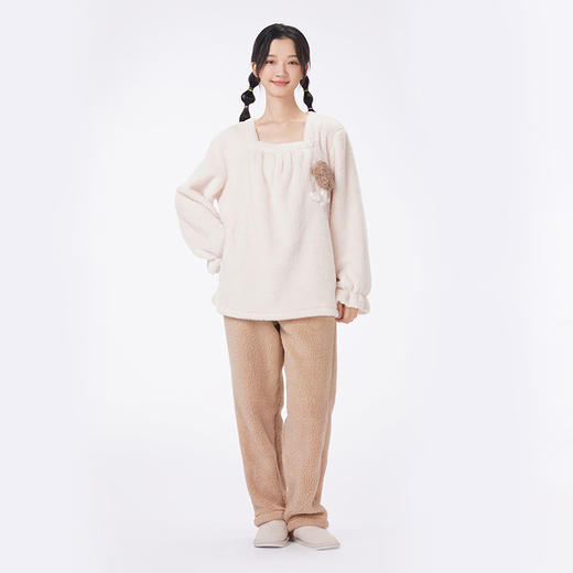 都市丽人睡衣超值精选长袖家居服长毛绒厚女士法兰绒套装LHT2K2 商品图2