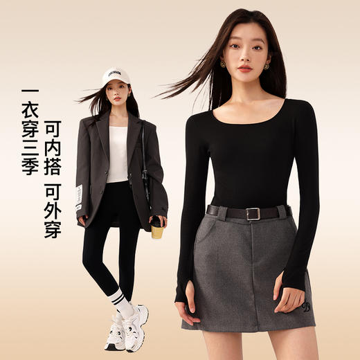 秋冬必备项！RAU美利奴羊毛方领/圆领修身保暖打底衣 精简纯色打底 商品图3