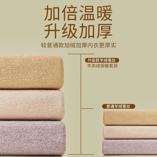 羊绒蚕丝保暖内衣女套装秋冬季加绒加厚修身简约打底秋衣秋裤学生保暖内衣 商品图3