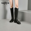 Safiya/索菲娅2024秋冬显瘦百搭粗跟厚底不过膝高筒骑士靴 SF44117251 商品缩略图4