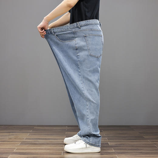 【特大码400斤】【新款DDJ】大依优型大码牛仔裤直筒长裤男舒适弹力休闲商务简约百搭加肥加大男装裤子 商品图5