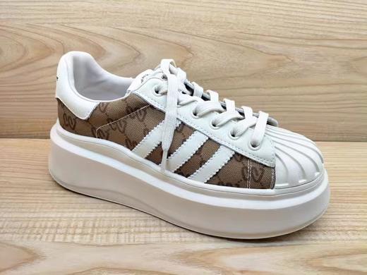 秋季豪行23310315真皮网布休闲鞋时尚平底女单鞋  小半码 商品图0