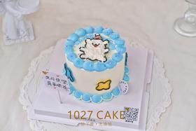 1027CAKE |  手绘蛋糕  线条小狗