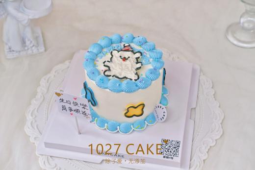 1027CAKE |  手绘蛋糕  线条小狗 商品图0