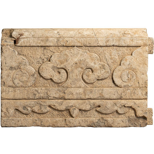 清 石雕云纹围栏板摆件 商品图5