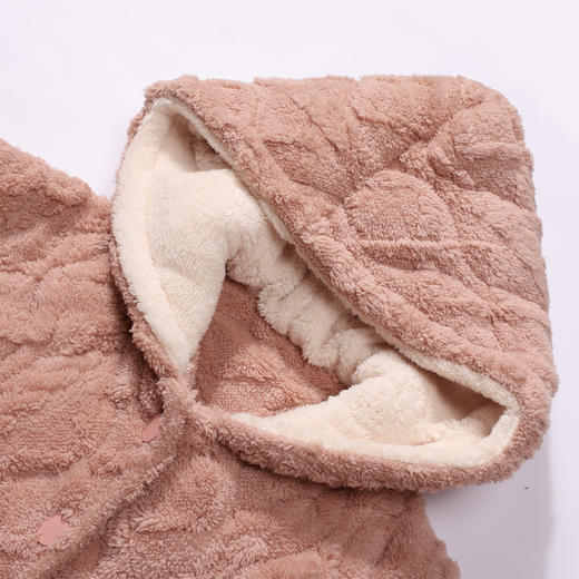 都市丽人睡衣夹棉系列长袖家居服长毛绒提花夹棉加加厚女士夹棉套装LHT1U1 商品图4