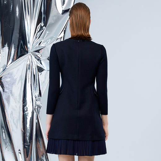 EITIE爱特爱冬季新品高腰修身显瘦裙摆拼接气质优雅连衣裙7607316 商品图5