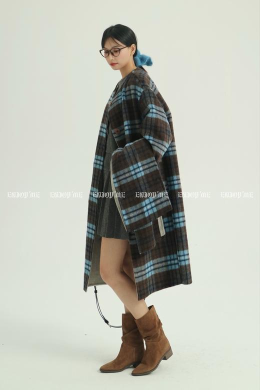 【门店同款】ENJOY冬季柔韧与共格纹复兴围巾大衣 159495172 商品图8