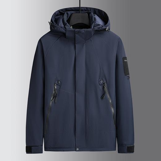 【可拆卸帽】【新款DSF】大依优型大码男装连帽薄棉棉衣夹克加肥加大休闲夹克胖子外套上衣 商品图1