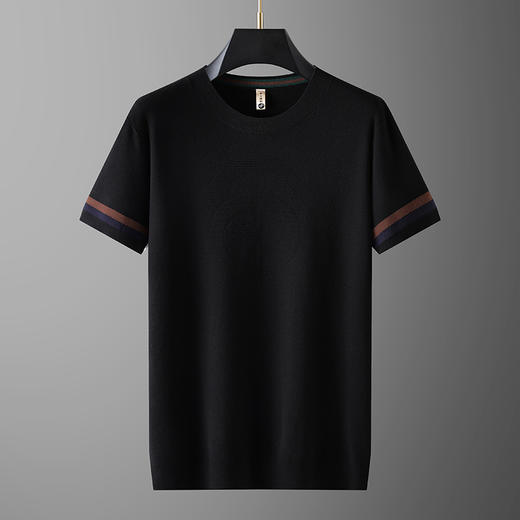 【新款DG】大依优型大码圆领毛衣短袖针织衫毛衫休闲加肥加大男士胖子大码内搭上衣打底衫 商品图2