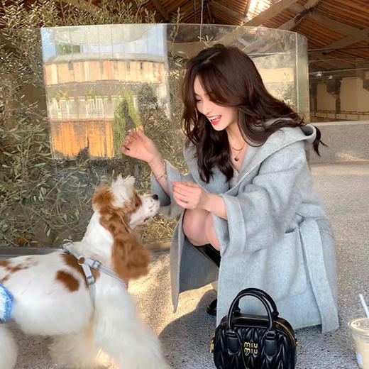 金蘑菇菇 海盐奶酪 减龄氛围少女 连帽大衣 商品图3