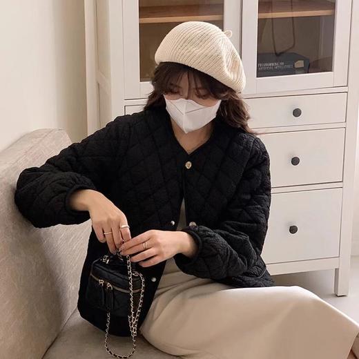 泡芙菱格小香外套丨法式设计感棉服 洋气宽松棉袄 商品图1