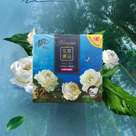 清风牌花萃纸手帕6张*12包 【原生木浆】 商品图1