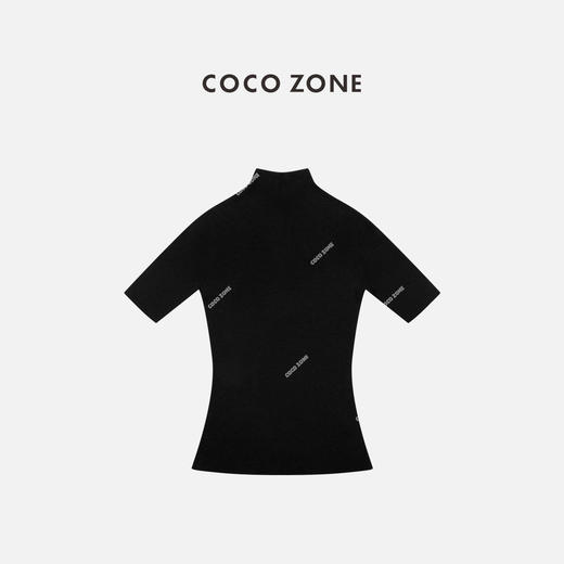 COCO ZONE 秋季设计感短袖立领针织衫百搭上衣CC2C2261 商品图3