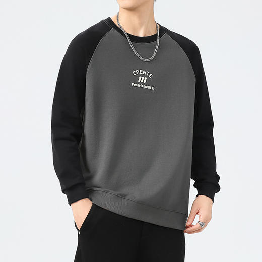 【新款DQ】大依优型大码插肩袖圆领卫衣男宽松休闲上衣胖子加肥加大男士潮流 商品图7