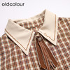 oldcolour格子连衣裙高腰减龄时尚气质长袖中长裙女DN13103008 商品缩略图2