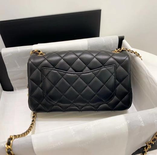 CHANEL香奈儿 小金球 CF 经典菱格金扣肩带可自行调节 羊皮 口盖包斜挎单肩包 迷你25种款包  女款（HH） 商品图2