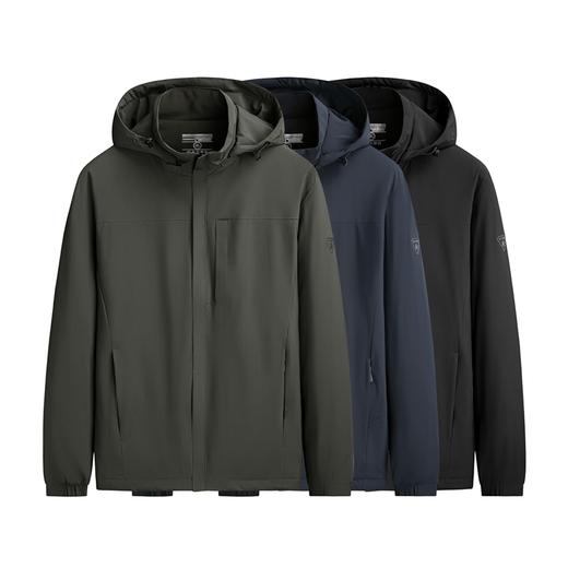 【可拆卸帽】【新款DSF】大依优型大码男装连帽薄棉棉衣夹克加肥加大休闲夹克胖子外套上衣 商品图3