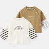 【秋装春秋长袖T恤，假两件设计时尚百搭】新款婴儿衣服假两件长袖t恤 秋装春秋男童宝宝打底衫 儿童上衣-QQ 商品缩略图0