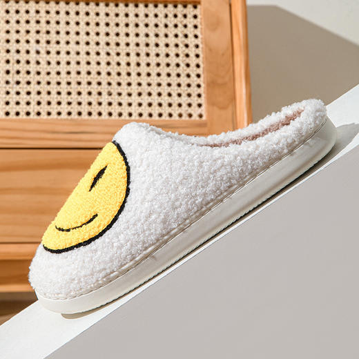 【韩版ins风设计！时尚又百搭】新款笑脸棉拖鞋韩版ins风时尚居家保暖情侣户外防滑外穿拖鞋女。ry 商品图2